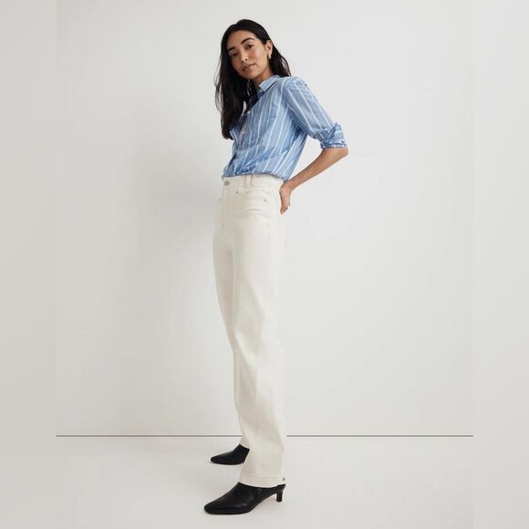 Madewell NWT Snap Hem Perfect Vintage Wide-Leg Jeans Size 26 in Vintage Canvas - Picture 3 of 13